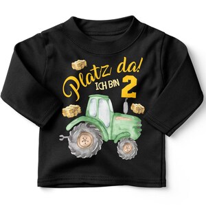 Mikalino Baby / Kinder Longsleeve mit Spruch Platz Da ich bin Zwei 2 Traktor Langarm Geschenkidee Bild 2