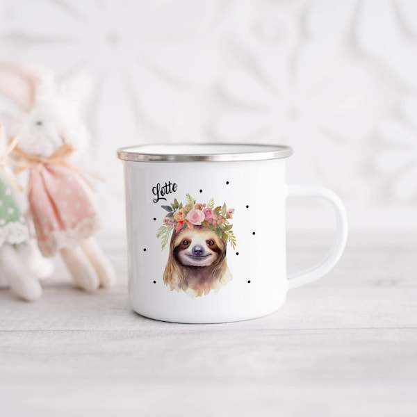 Kindertasse, Emaille Tasse personalisiert, Kinder Tasse mit Namen, Geschenk Kind, Emaille Tasse Kinder, Wunschname, Becher, Emaillebecher