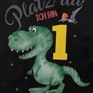 Mikalino Baby / Kinder Longsleeve mit Spruch Platz Da ich bin Eins 1 Dinosaurier T-Rex mit Flugsaurier Langarm Geschenkidee Bild 3