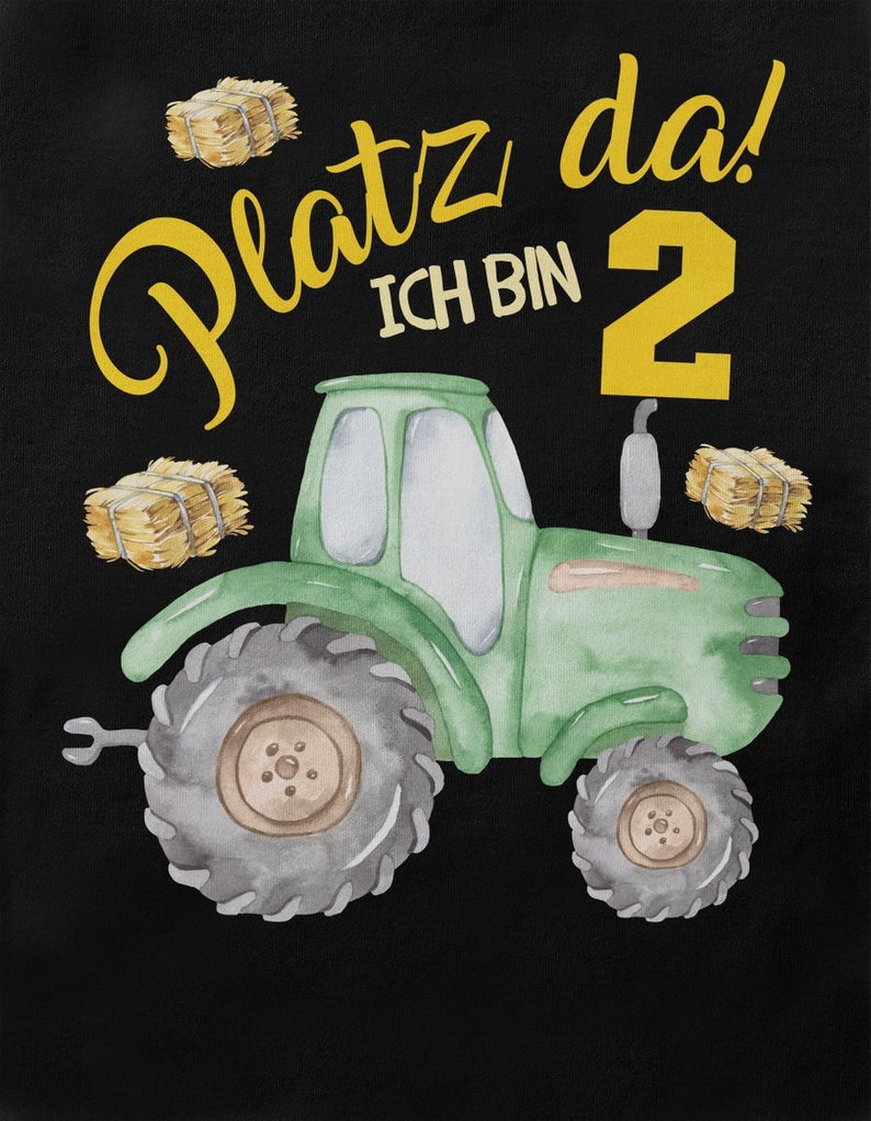 Mikalino Baby / Kinder T-Shirt mit Spruch Platz Da ich bin Zwei 2 Traktor Kurzarm Geschenkidee image 3