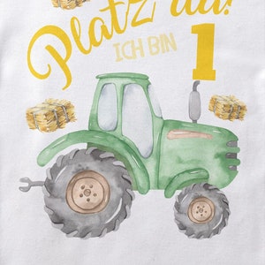 Mikalino Baby / Kinder T-Shirt mit Spruch Platz Da ich bin Eins 1 Traktor Kurzarm Geschenkidee Bild 7