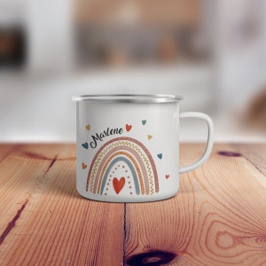Kindertasse, Emaille Tasse personalisiert, Kinder Tasse mit Namen, Geschenk Kind, Emaille Tasse Kinder, Wunschname, Becher, Emaillebecher