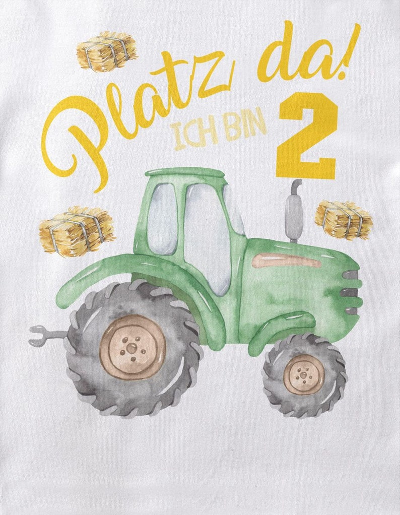 Mikalino Baby / Kinder Longsleeve mit Spruch Platz Da ich bin Zwei 2 Traktor Langarm Geschenkidee Bild 6