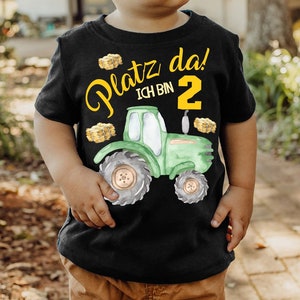 Mikalino Baby / Kinder T-Shirt mit Spruch Platz Da ich bin Zwei 2 Traktor Kurzarm Geschenkidee Bild 1