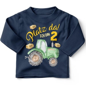 Mikalino Baby / Kinder Longsleeve mit Spruch Platz Da ich bin Zwei 2 Traktor Langarm Geschenkidee Bild 9