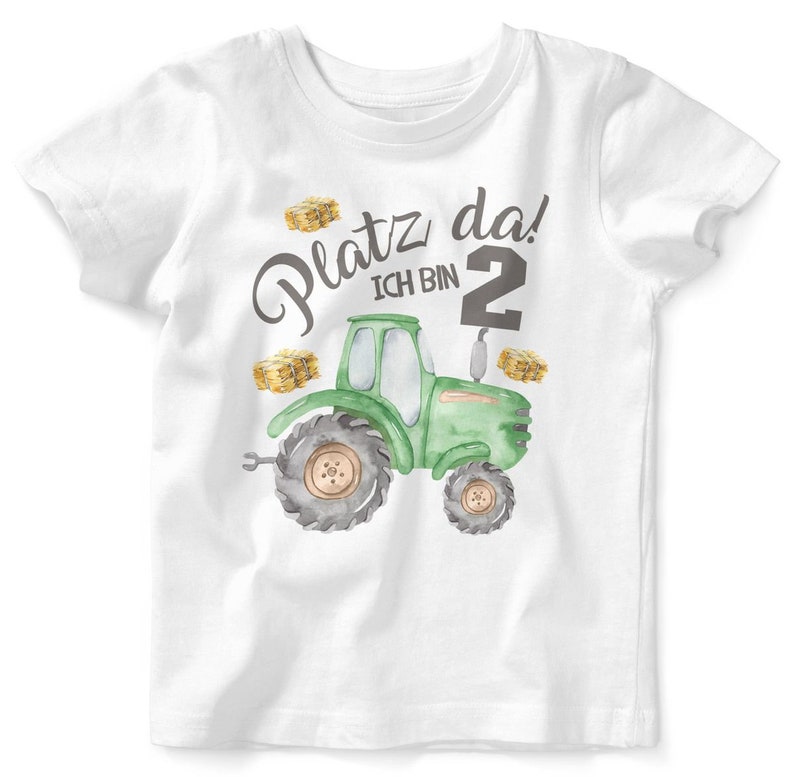 Mikalino Baby / Kinder T-Shirt mit Spruch Ich bin 2 Traktor Kurzarm Shirt für Jungen und Mädchen Geschenkidee Bild 8