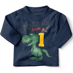 Mikalino Baby / Kinder Longsleeve mit Spruch Platz Da ich bin Eins 1 Dinosaurier T-Rex mit Flugsaurier Langarm Geschenkidee Bild 9