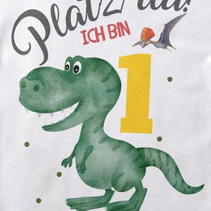 Mikalino Baby / Kinder Longsleeve mit Spruch Platz Da ich bin Eins 1 Dinosaurier T-Rex mit Flugsaurier Langarm Geschenkidee Bild 7