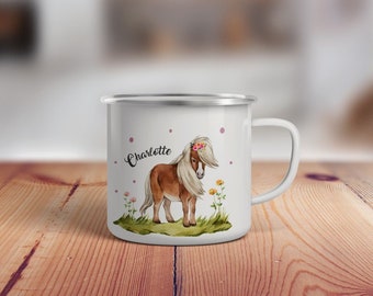 Kindertasse, Emaille Tasse personalisiert, Kinder Tasse mit Namen, Geschenk Kind, Emaille Tasse Kinder, Wunschname, Becher, Emaillebecher