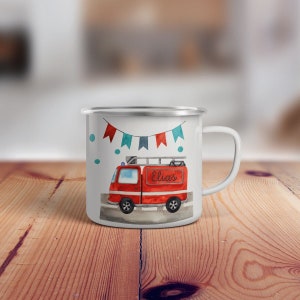 Kindertasse, Emaille Tasse personalisiert, Kinder Tasse mit Namen, Geschenk Kind, Emaille Tasse Kinder, Wunschname, Becher, Emaillebecher