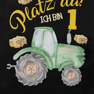 Mikalino Baby / Kinder T-Shirt mit Spruch Platz Da ich bin Eins 1 Traktor Kurzarm Geschenkidee Bild 3