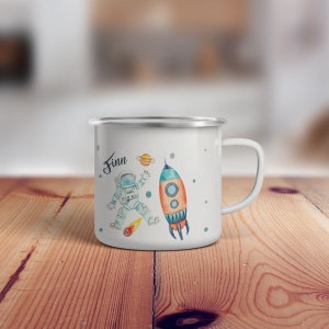 Kindertasse, Emaille Tasse personalisiert, Kinder Tasse mit Namen, Geschenk Kind, Emaille Tasse Kinder, Wunschname, Becher, Emaillebecher
