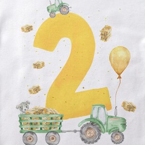 Mikalino Baby / Kinder T-Shirt mit Spruch Ich bin 2 Traktor Kurzarm Shirt für Jungen und Mädchen Geschenkidee Bild 5