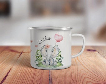 Kindertasse, Emaille Tasse personalisiert, Kinder Tasse mit Namen, Geschenk Kind, Emaille Tasse Kinder, Wunschname, Becher, Emaillebecher