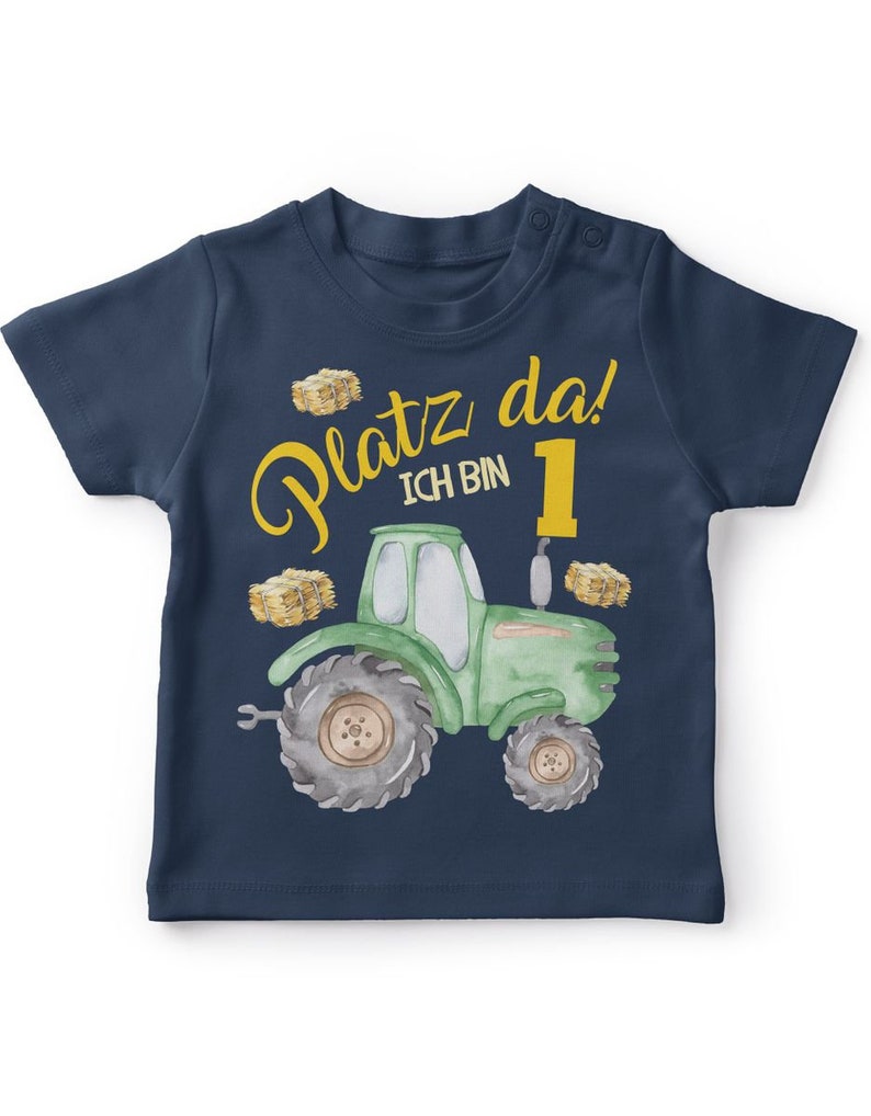 Mikalino Baby / Kinder T-Shirt mit Spruch Platz Da ich bin Eins 1 Traktor Kurzarm Geschenkidee Bild 10