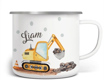 Kindertasse, Emaille Tasse personalisiert, Kinder Tasse mit Namen, Geschenk Kind, Emaille Tasse Kinder, Wunschname, Becher, Emaillebecher