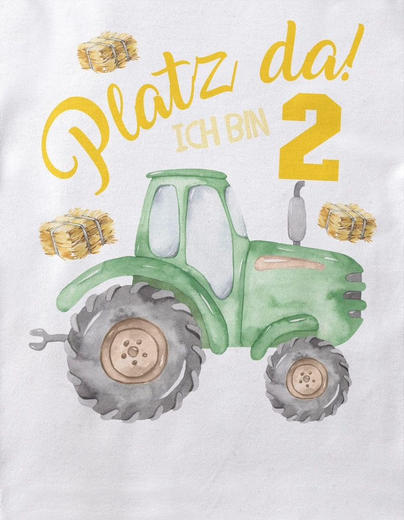 Mikalino Baby / Kinder T-Shirt mit Spruch Platz Da ich bin Zwei 2 Traktor Kurzarm Geschenkidee Bild 7