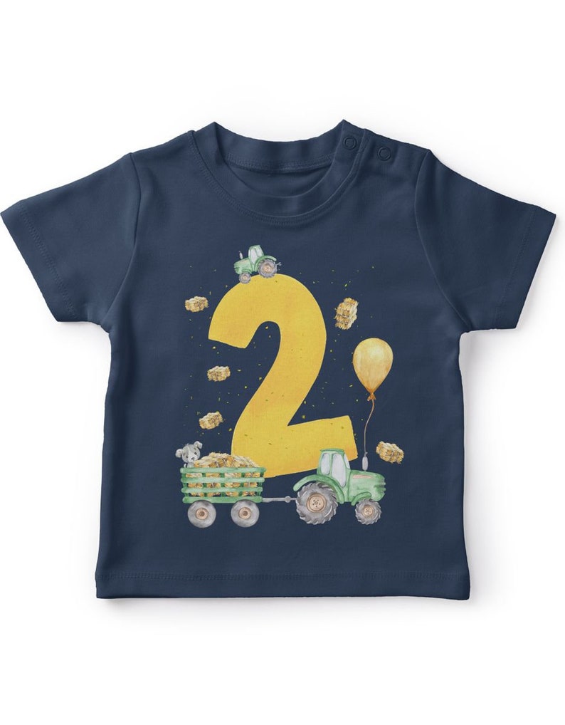 Mikalino Baby / Kinder T-Shirt mit Spruch Ich bin 2 Traktor Kurzarm Shirt für Jungen und Mädchen Geschenkidee Bild 8