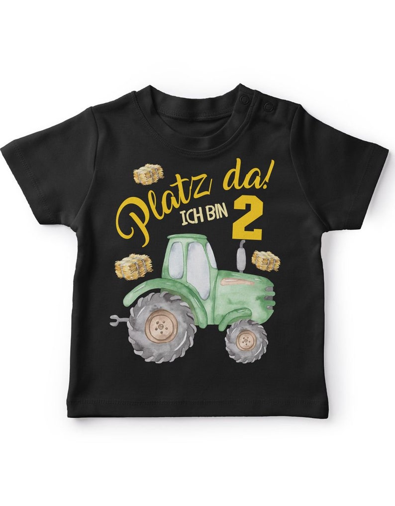 Mikalino Baby / Kinder T-Shirt mit Spruch Platz Da ich bin Zwei 2 Traktor Kurzarm Geschenkidee image 2