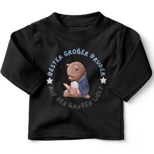 Mikalino Baby / Kinder Longsleeve mit Spruch für Jungen Mädchen Unisex langarm Bester großer Bruder auf der ganzen Welt handbedruckt Bild 2