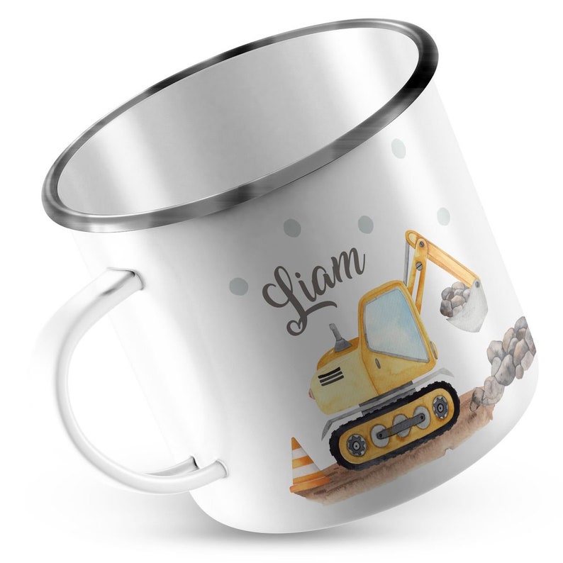 Kindertasse, Emaille Tasse personalisiert, Kinder Tasse mit Namen, Geschenk Kind, Emaille Tasse Kinder, Wunschname, Becher, Emaillebecher Bild 4