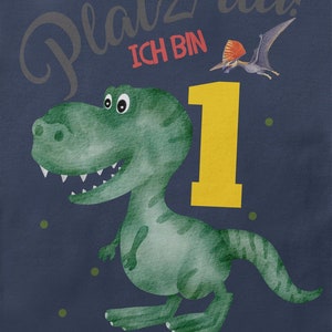 Mikalino Baby / Kinder Longsleeve mit Spruch Platz Da ich bin Eins 1 Dinosaurier T-Rex mit Flugsaurier Langarm Geschenkidee Bild 10