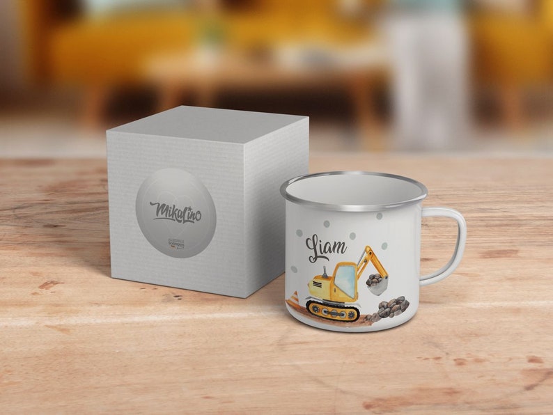 Kindertasse, Emaille Tasse personalisiert, Kinder Tasse mit Namen, Geschenk Kind, Emaille Tasse Kinder, Wunschname, Becher, Emaillebecher Bild 6