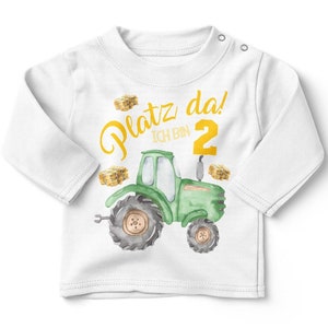 Mikalino Baby / Kinder Longsleeve mit Spruch Platz Da ich bin Zwei 2 Traktor Langarm Geschenkidee Bild 5