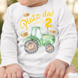 Mikalino Baby / Kinder Longsleeve mit Spruch Platz Da ich bin Zwei 2 Traktor Langarm Geschenkidee Bild 7