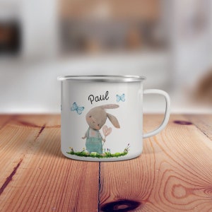Kindertasse, Emaille Tasse personalisiert, Kinder Tasse mit Namen, Geschenk Kind, Emaille Tasse Kinder, Wunschname, Becher, Emaillebecher