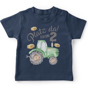 Mikalino Baby / Kinder T-Shirt mit Spruch Ich bin 2 Traktor Kurzarm Shirt für Jungen und Mädchen | Geschenkidee