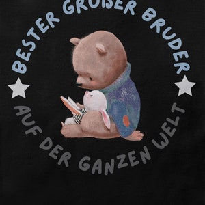 Mikalino Baby / Kinder Longsleeve mit Spruch für Jungen Mädchen Unisex langarm Bester großer Bruder auf der ganzen Welt handbedruckt Bild 3