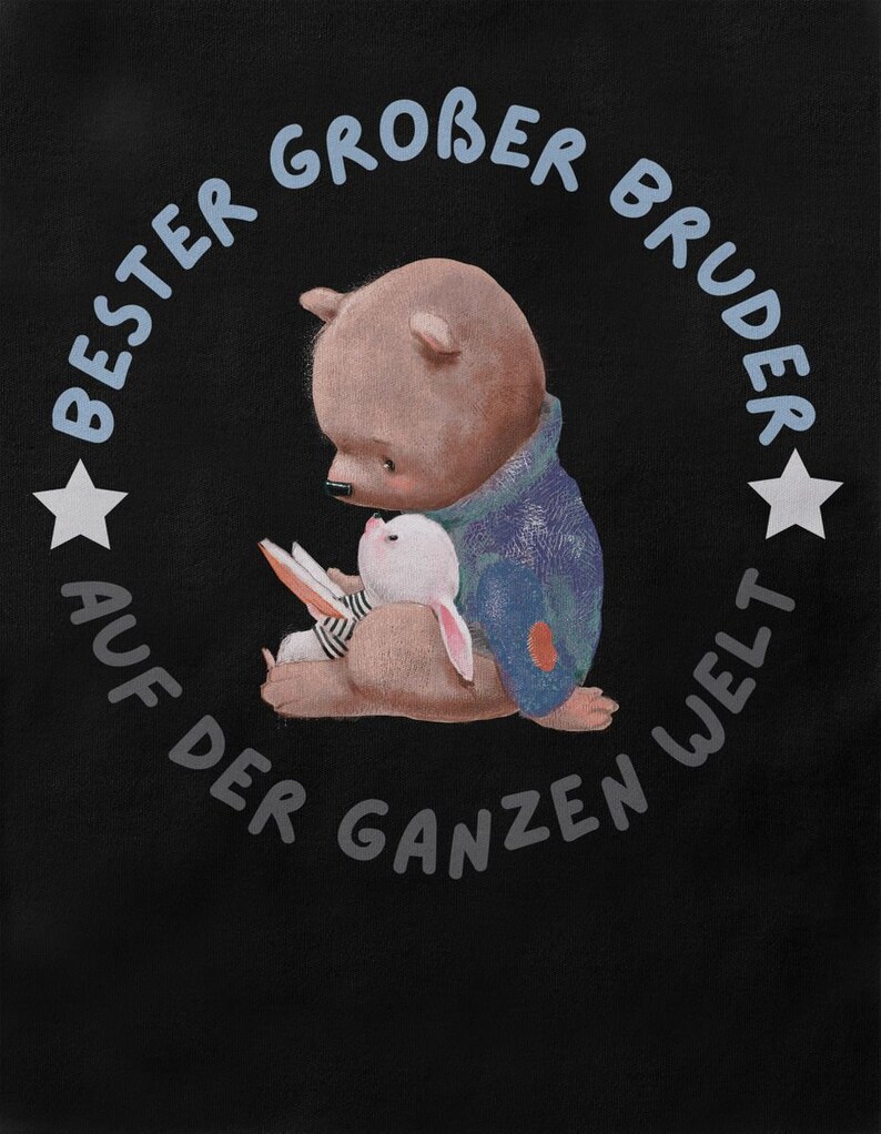 Mikalino Baby / Kinder Longsleeve mit Spruch für Jungen Mädchen Unisex langarm Bester großer Bruder auf der ganzen Welt handbedruckt Bild 3