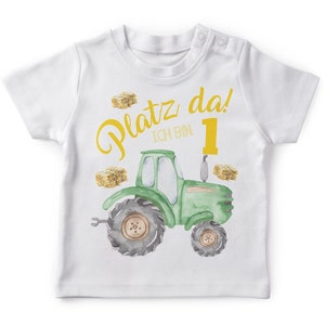 Mikalino Baby / Kinder T-Shirt mit Spruch Platz Da ich bin Eins 1 Traktor Kurzarm Geschenkidee Bild 6