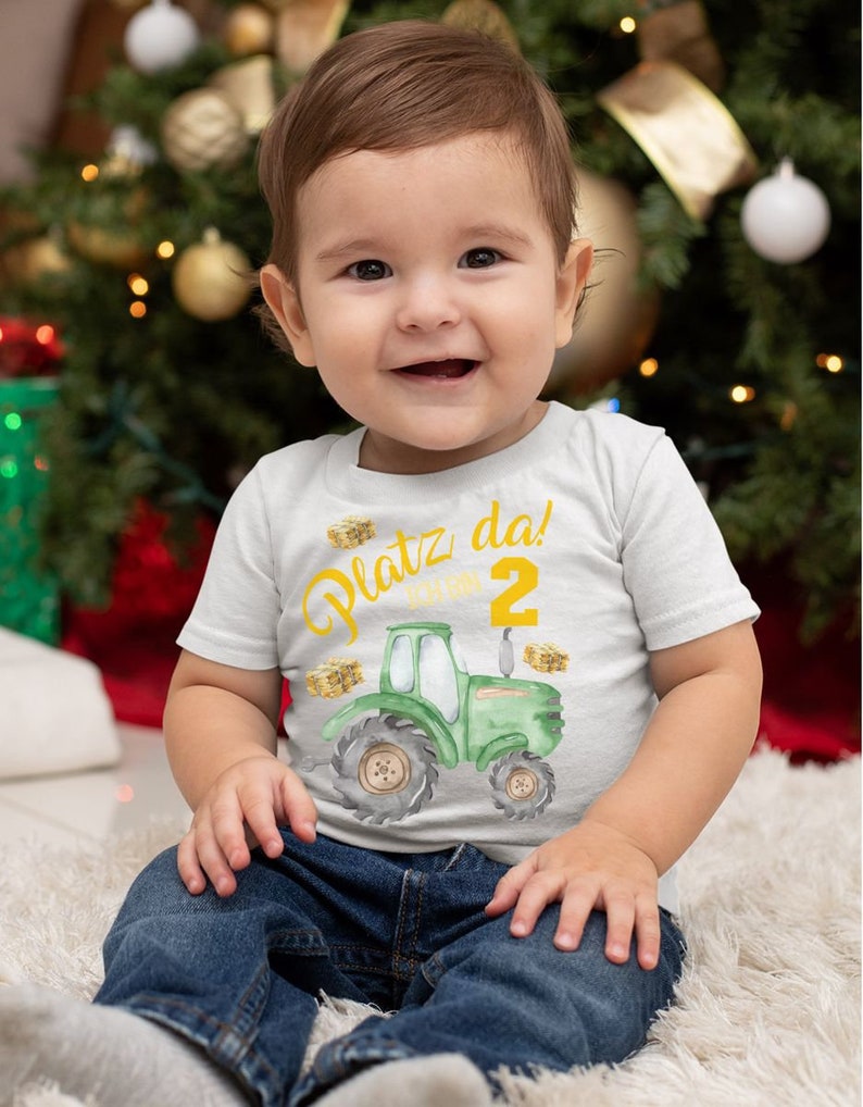 Mikalino Baby / Kinder T-Shirt mit Spruch Platz Da ich bin Zwei 2 Traktor Kurzarm Geschenkidee image 8