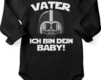 Mikalino Babybody mit Spruch für Jungen Mädchen Unisex Langarm Vater - ich bin Dein Baby!