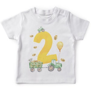 Mikalino Baby / Kinder T-Shirt mit Spruch Ich bin 2 Traktor Kurzarm Shirt für Jungen und Mädchen Geschenkidee Bild 4