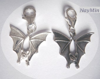 Silber Fledermaus Charm 925er Sterlingsilber Anhänger Bat-  1 Stück