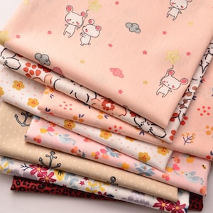 Stoffpaket Baumwolle – 8 Stück je 50x70 cm – Farbmix für Nähen, DIY, Geschenke, Deko, Accessoires, Stoffreste Set, Patchwork