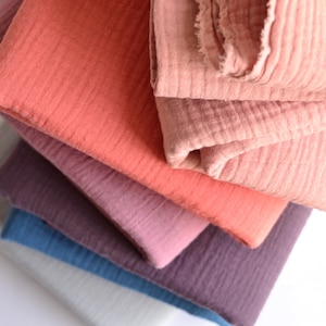Muslin fabric sold by the meter plain double gauze many colors muslin fabric