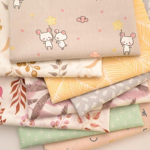 8er Stoffpaket – Baumwollstoffe, je 50x70 cm, 8 Muster, vielseitig für Nähprojekte, 4 m insgesamt