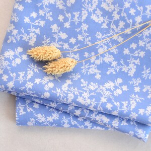 Viscose cotton fabric by the meter light blue floral woven fabric viscose fabric