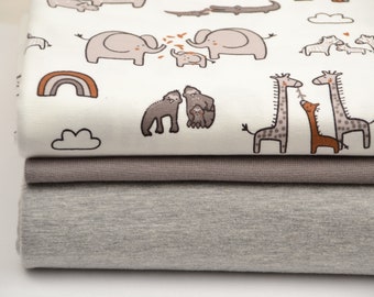 Fabric package jersey animals plain jersey grey mottled jersey fabric cuffs fabric children's fabric