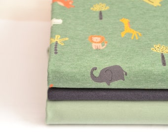 Fabric package jersey fabric plain jersey and cuffs cute animals children's fabric sewing for children