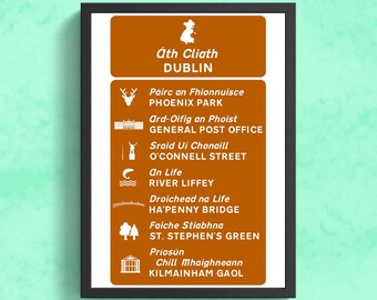 Dublin Tourist Sign Print