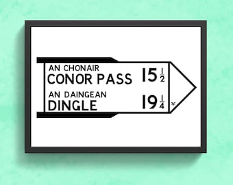 Dingle 1960s Fingerpost Road Sign Print