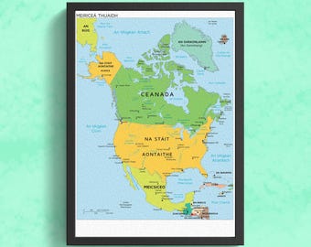 Mappa irlandese del Nord America (Léarscáil Mheiriceá Thuaidh)