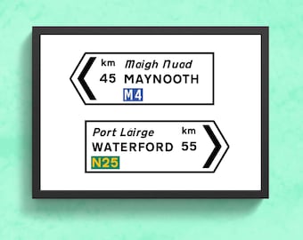 Custom Modern Double Road Sign Print