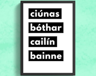 Ciúnas, bóthar, cailín, bainne - Print