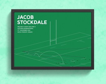 Jacob Stockdale Try v New Zealand 2018 Print